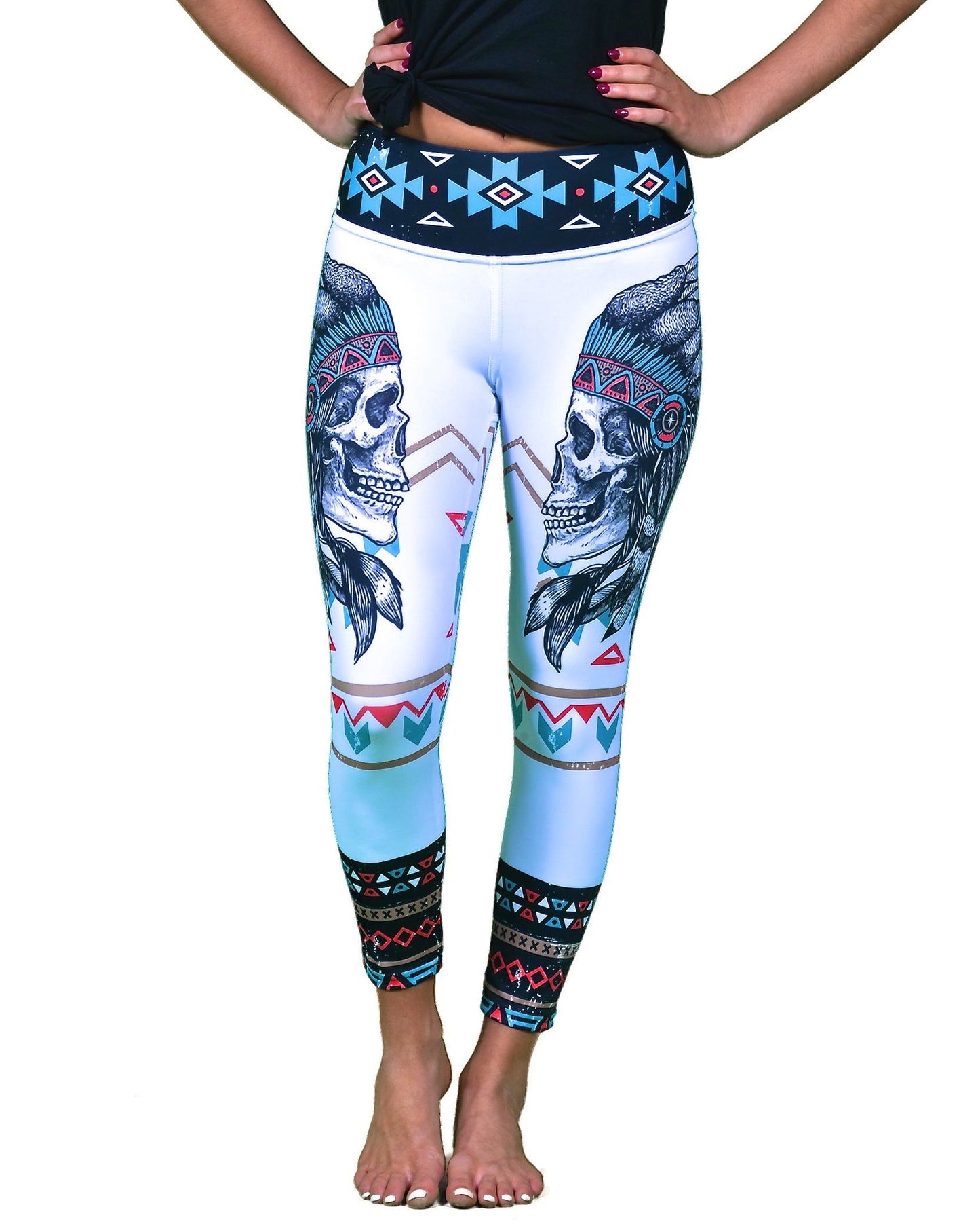 Aztec Skull Capri