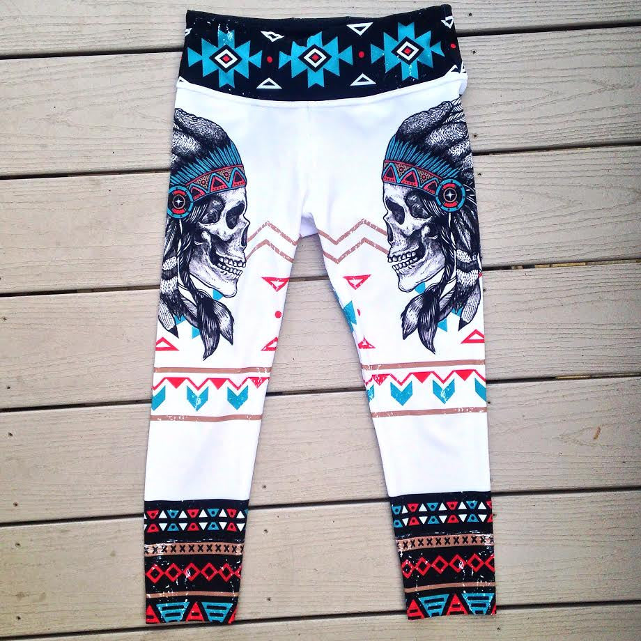 Aztec Skull Capri