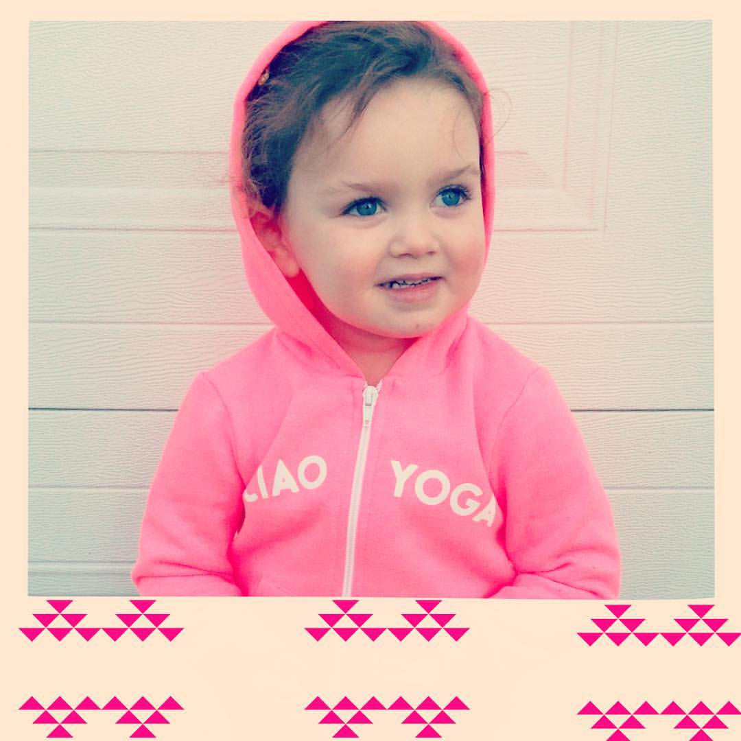 Kids Ciao Yoga Hoodie In Hot Pink