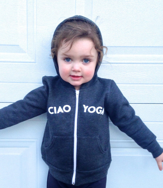 Kids Ciao Yoga Hoodie In Charcoal